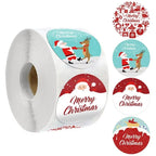 100-500PCS Merry Christmas Stickers Small Stickers for Rolling Sticker Pack Roll Packing Labels