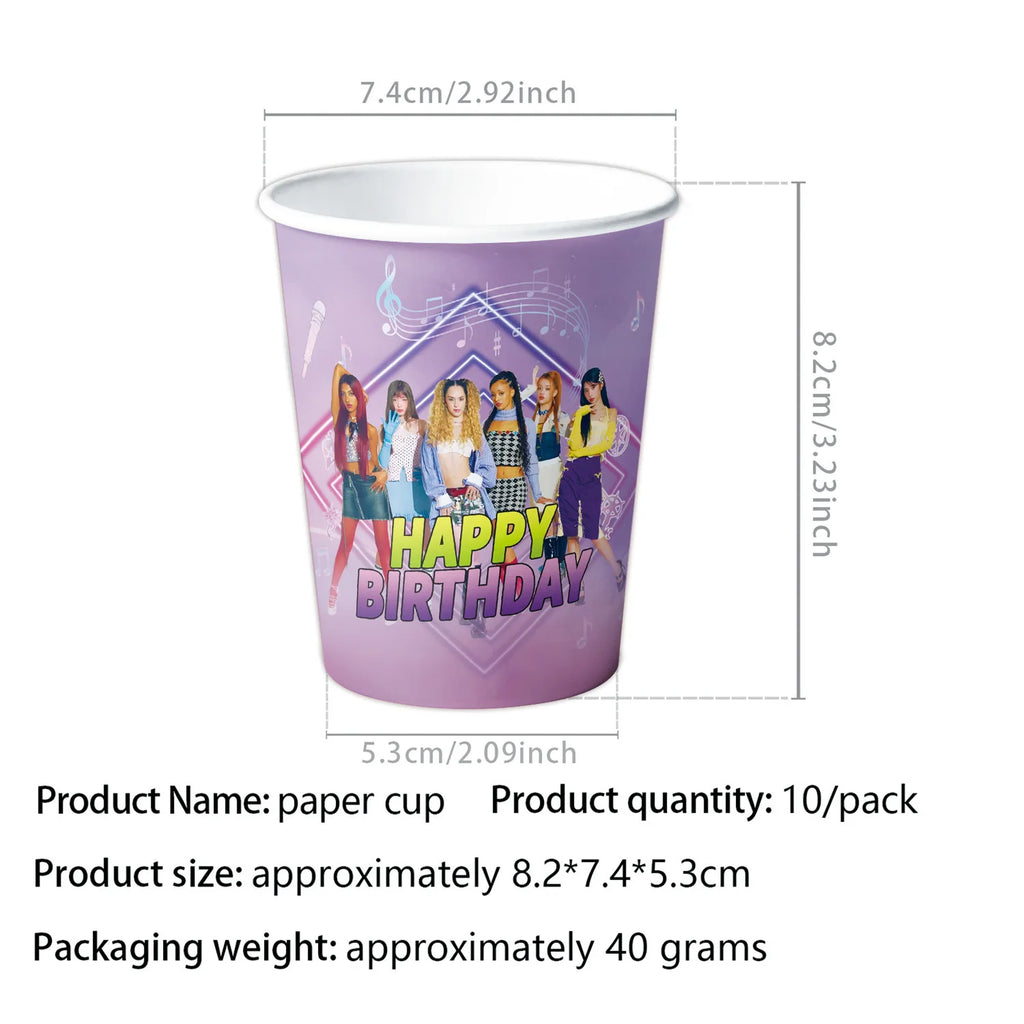 Katseye Girl Birthday Party Theme Decoration Cup Plate Banner Backdrop Gift Bag Tablecloth For Gift Baby Shower Supplies