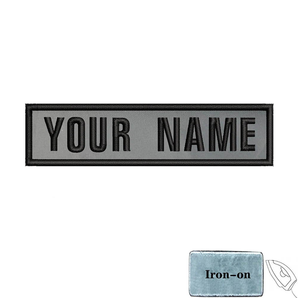 1PC 10cmX2.5cm Custom Personalized Name number Patch Stripes Badge tags chevrons Armband Iron On Or Hook Loop embroidered
