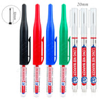 4/5Pcs 20+32mm Deep Hole Marker Pens Bathroom Waterproof Bathroom Woodworking Decoration Multi-purpose Long Head Oil Markers Pen