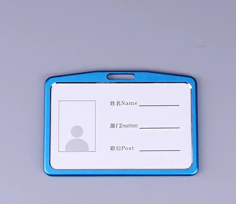 1 Pcs Aluminum Alloy Card Cover Case Bank Business Work Card Holder with ABS Retractable Badge Reel Credit ID Card Badge Bag