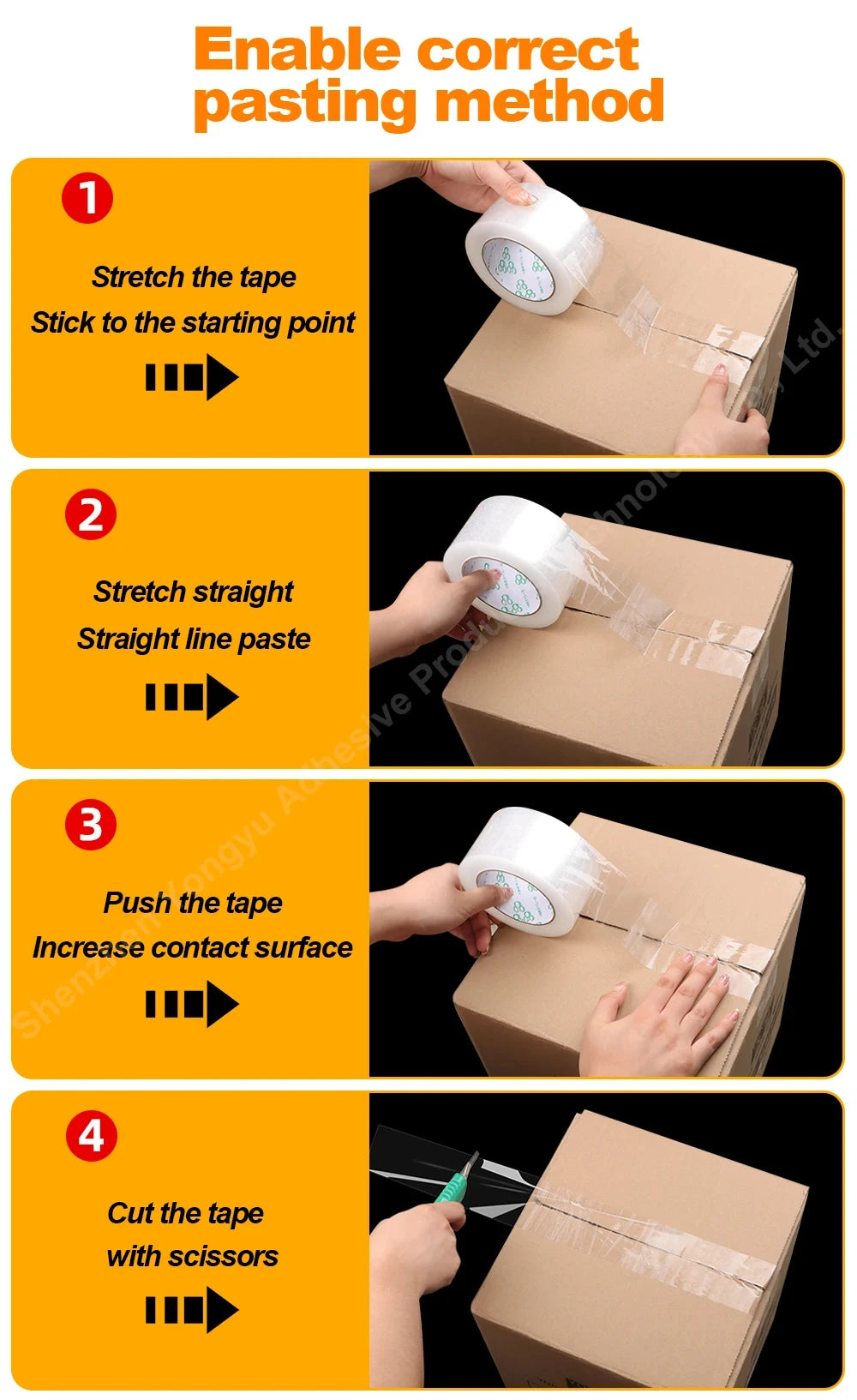 Transparent Tape  BOPP White Packaging Sealing Logistics Carton High Viscosity Express Office Fixed Items Bundling Parcels