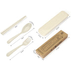 Fork Spoon Chopsticks Bowls Cup Dish Dinnerware Set High Grade Wheat Straw Tableware Children's Unbreakable Dishes Camping Set