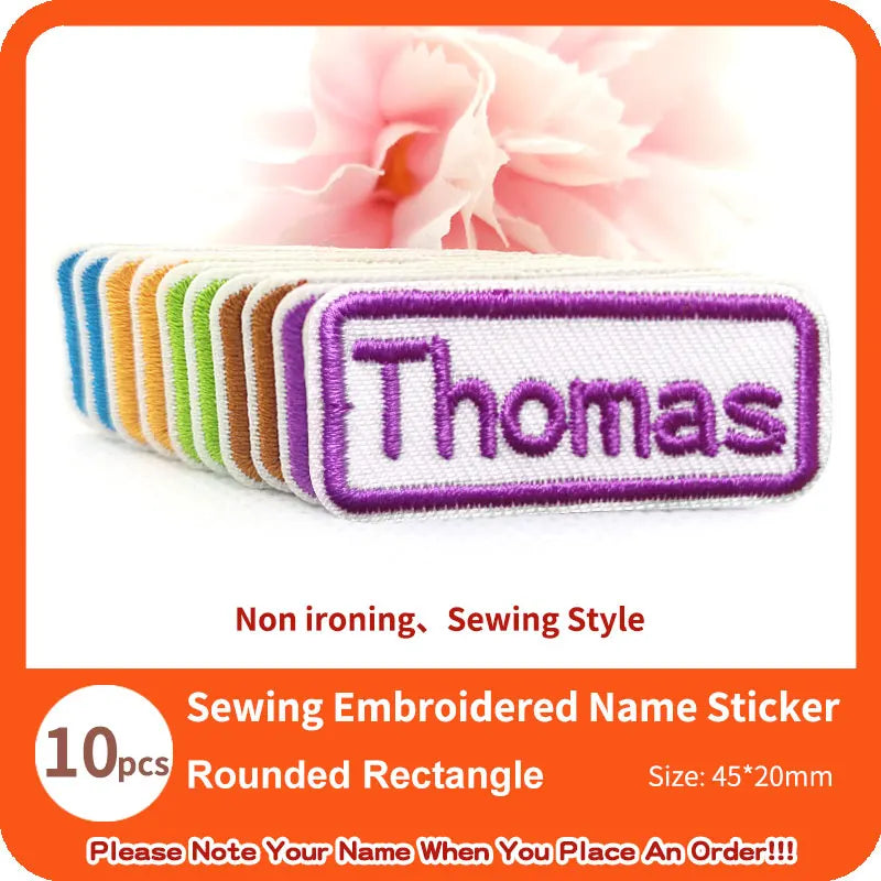 Custom Thermal Embroidery Iron Name Tag Sticker Personalized Washable Sewing Clothing Children Stickers Clothes Babysuit Labels