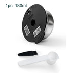 Stainless Steel Reusable Tassimo Pods with 4 Black Silicone Lid Tamper Compatible for-Bosch Tassimo Machine