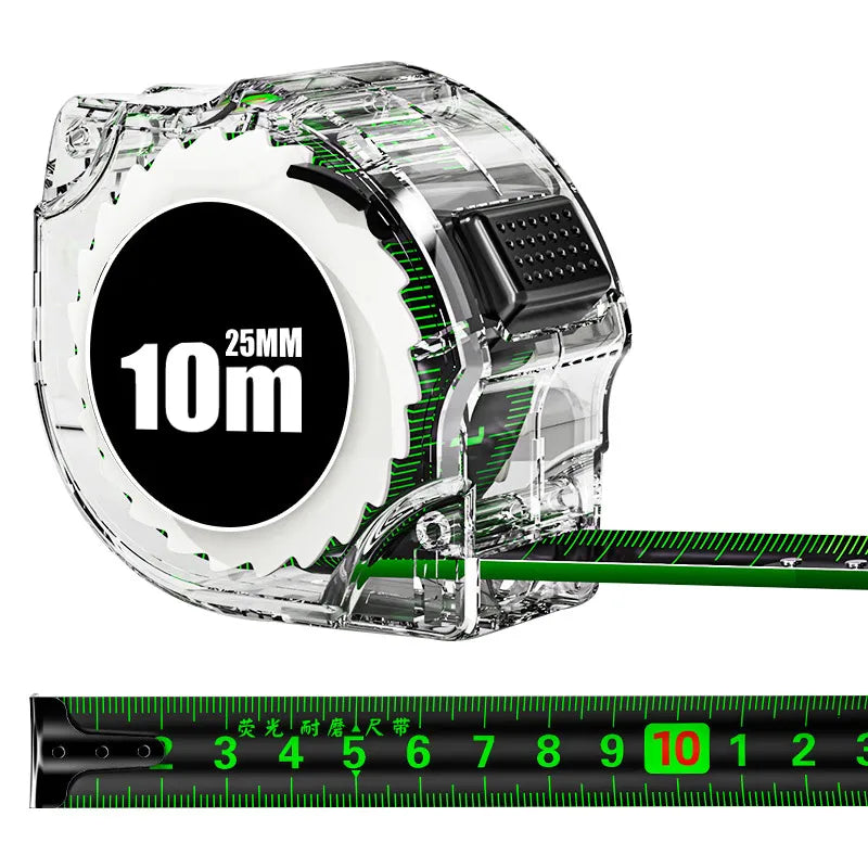 Self locking Steel Tape measure black Fluorescent tape 5M High precision Thickened Wear-resistant Fall resistant Measuring Tape