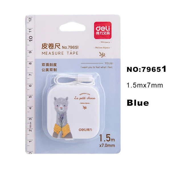 Deli 1.5m 2m Measure Tape Double Scale Body Sewing Flexible Ruler for Kids Aldult Height Waist Measuring Tailor Craft Soft Ruler