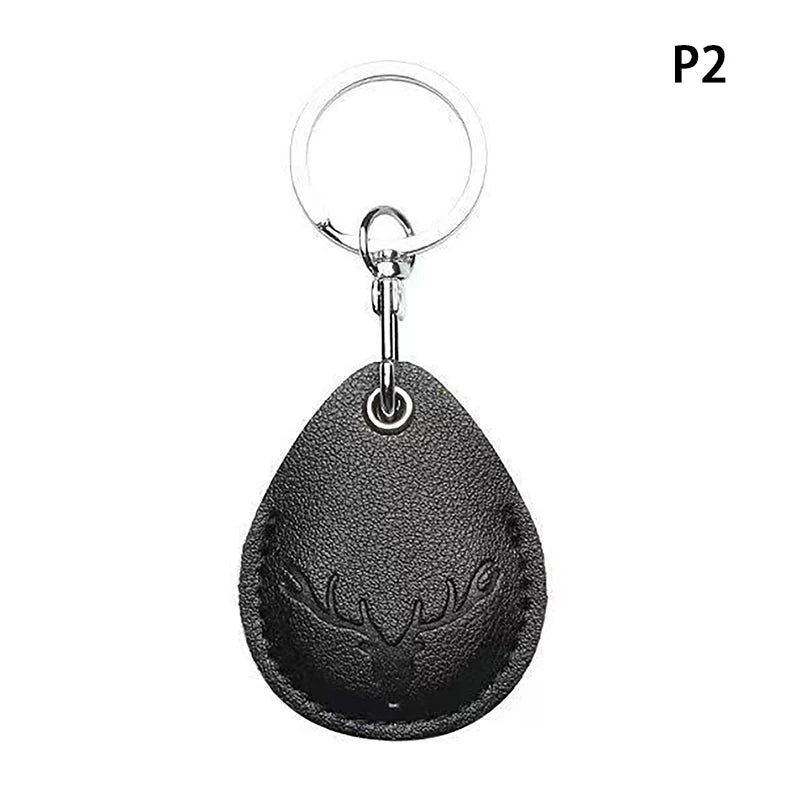 Access Card Case Leather Card Holder Keychain Key Ring Door Lock Access Tags ID Card Case Keychain Access Card Bag