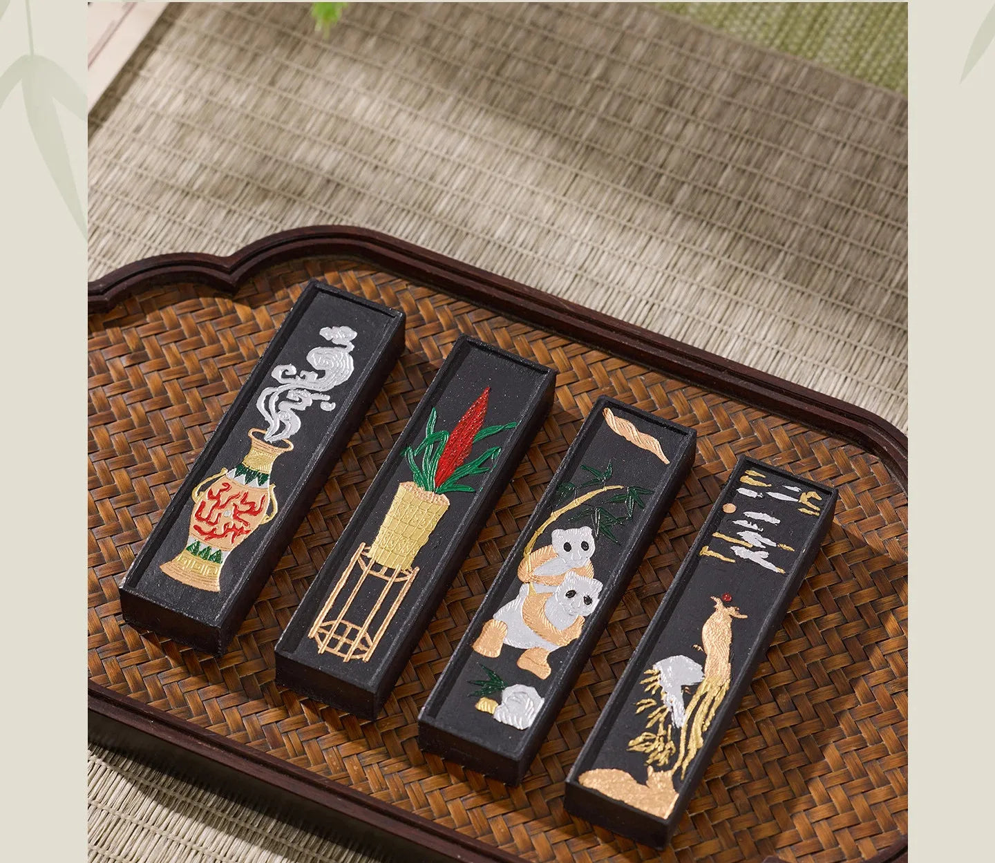 Pine Soot Solid Ink Stick Chinese Traditional Sumi Ink Stick Handmade Ink Block Stick for Calligraphy Painting Practice Art Tool
