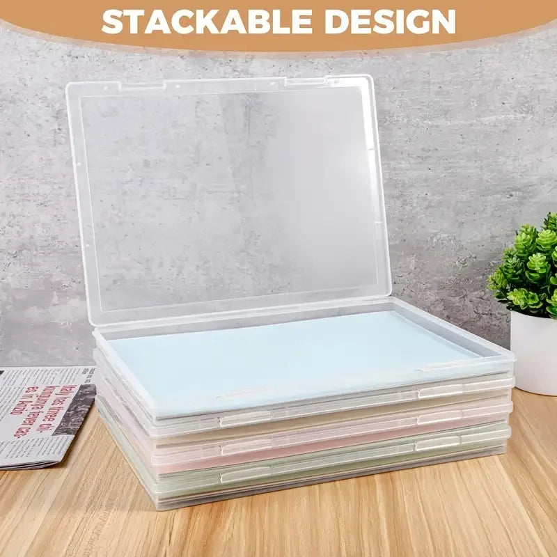 4/8 Pack A4 Plastic Storage Containers with Lids Organizing Home and Office, Gift Boxes for Presents, Document Storage for Pap