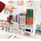 Multi-color file rack folder storage box desktop file box multi-functional file basket multi-layer shelf office bookshelf