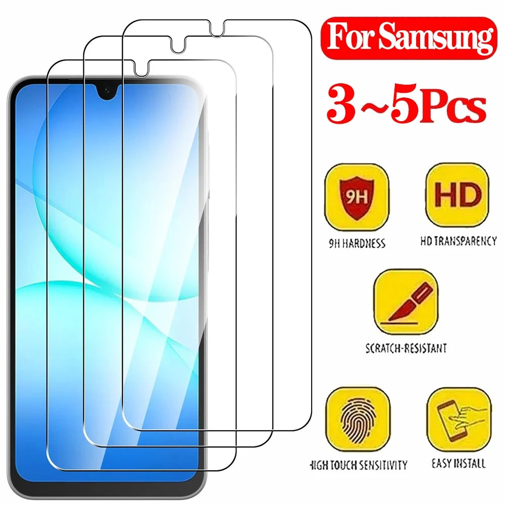 Tempered Glass For Samsung A16 A17 A18 A26 A27 A36 A37 A56 A57 Screen Protector Galaxy A55 A35 A15 A25 A24 Film A51 A52 A53 A54