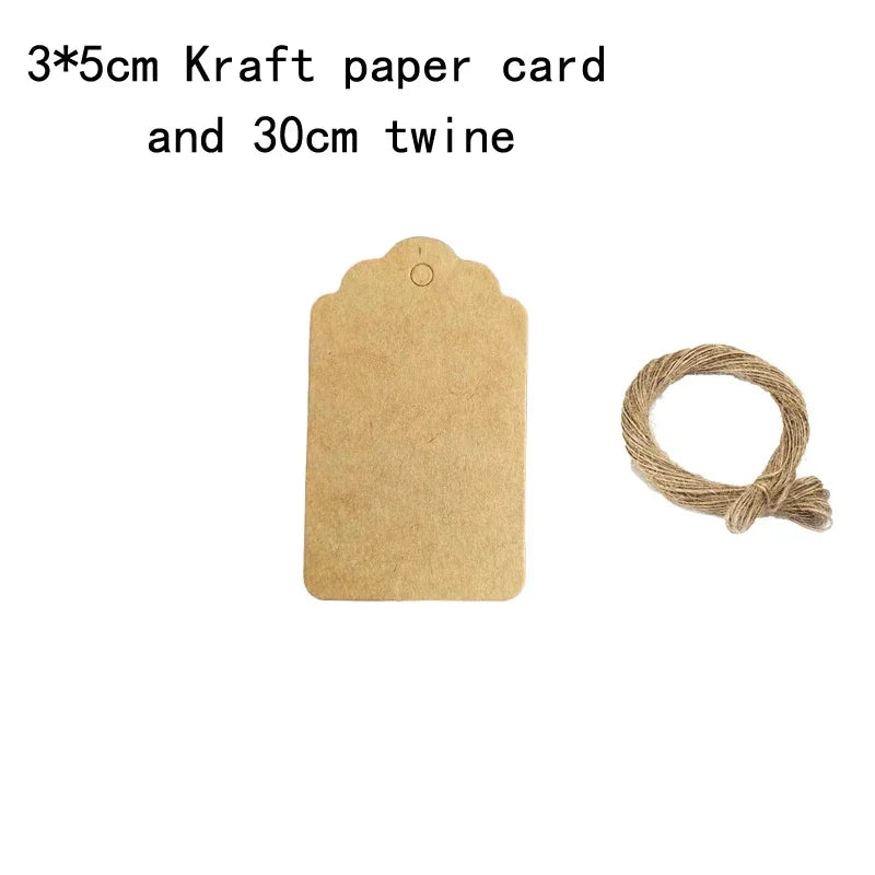 50PCS DIY Kraft Paper Tags Label Paper Price Tag Name Vintage Wedding Hanging Tag  Wrap Gift Wrapping Blank Label Crafts