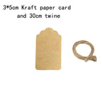 50PCS DIY Kraft Paper Tags Label Paper Price Tag Name Vintage Wedding Hanging Tag  Wrap Gift Wrapping Blank Label Crafts