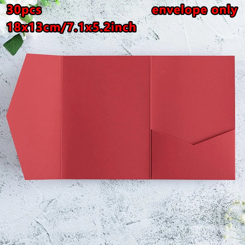 30pcs 18x13cm Green Envelopes for Wedding Invitation Small Business High-grade 250g Paper Stationery Supplies Storage Bag
