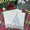 16pcs 33 * 33cm 2Layer Hot Selling Hot Stamped White Christmas Tree Napkins Christmas Disposable Table Mat DIY Decoupage Paper