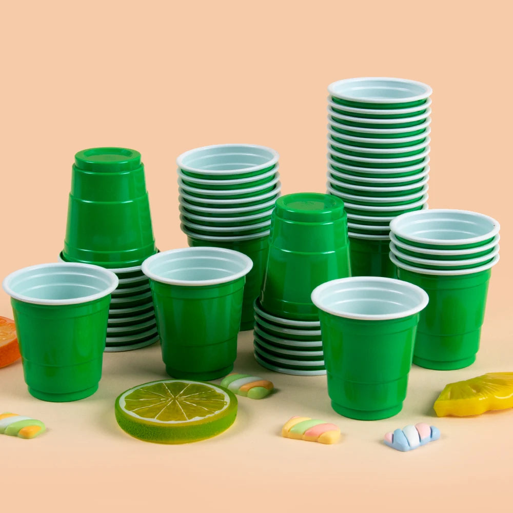 50pcs Mini Plastic Disposable Cups Drinking Cups Wine Cup for Celebration Bachelorette Party Events Wedding Birthday Supplies