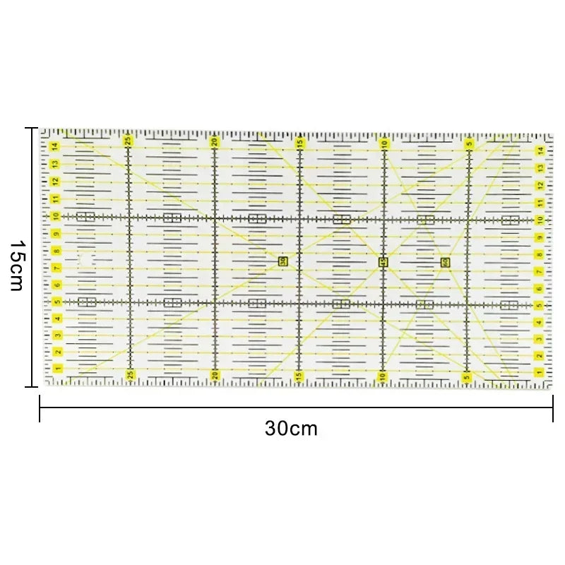 1/2pcs 15cm Quilting Patchwork Ruler Fabric Cloth Cutting Ruler Acrylic Sewing Rulers DIY Knitting Crafts Tailor Sewing Tools
