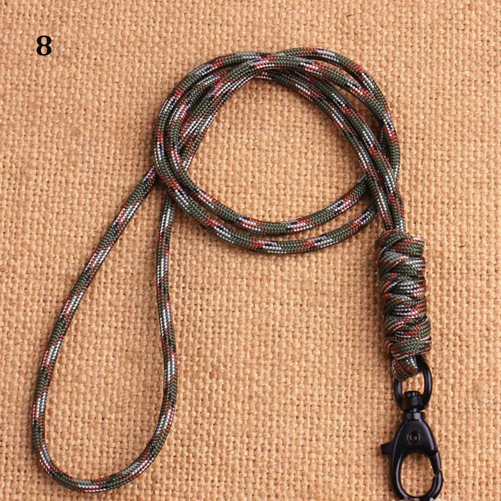 Emergency Survival Backpack High Strength Paracord Keychain Parachute Cord Lanyard Rotatable Buckle Key Ring