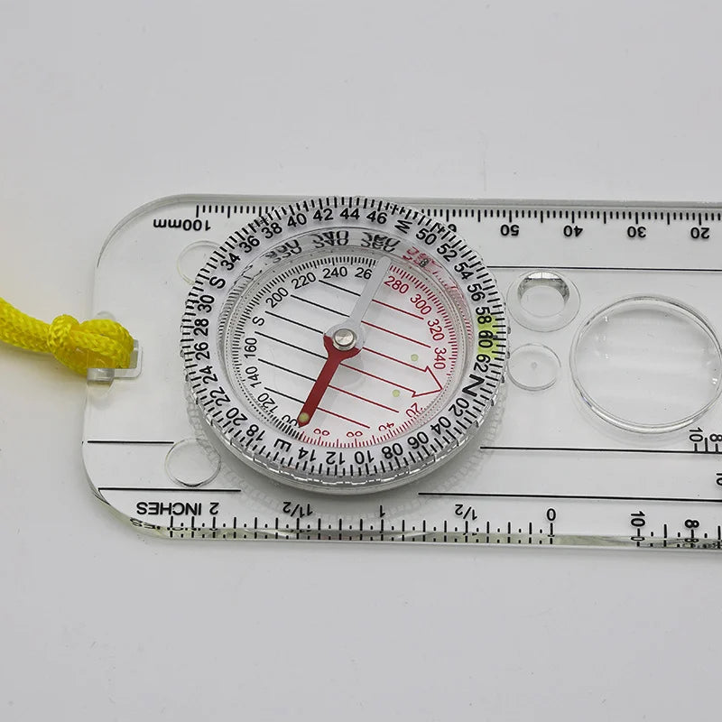 Outdoor Compass Navigation Map Ruler - Scouting Scale Orienteering Gear for Hunting Survival Travel And Backpacking