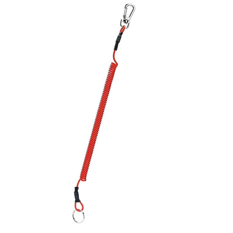 1.2m/2m/3m Max Stretch Plastic Spring Elastic Rope Fishing Lanyards With Carabiner Boating Ropes Anti-lost Phone Keychain Lock