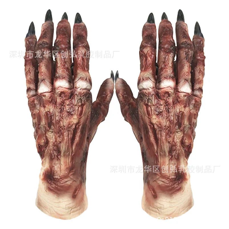 The Mummy Halloween Gloves for Adult Unisex Elastic Latex Gloves Scary Gloves Easter Day Mittens Cosplay Prop Accessories