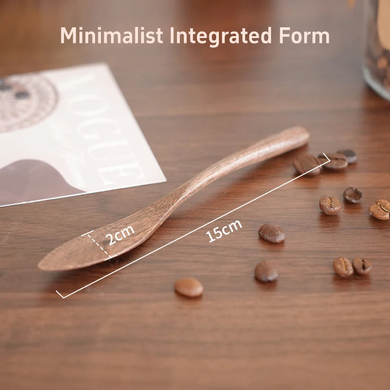 3-piece natural walnut wood coffee stirrer set, reusable, kitchen beverage stirring spoon, butter spreader, coffee equipment set