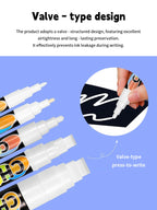 1/3 Pcs White Liquid Chalk Painting, Marking Erasable Dust-free Water-soluble Marking Pen School Classroom Office Supplies