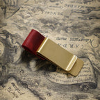 Brass Leather Pen Clip Stainless Steel Cowhide for Traveler's Notebook - Genunine Leather & Metal Notebook Accessory