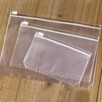 10Pcs A5 A6 A7 Binder Pockets Waterproof Zipper Pouch for 6 Ring Notebook Binder Clear Document Filing Bag Leaf Organizer Folder