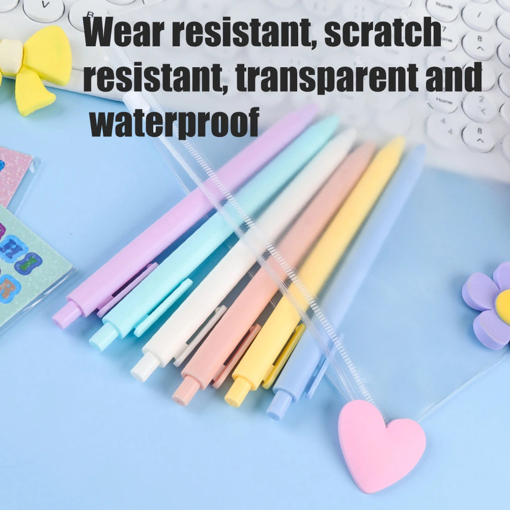 12Pcs A6 Binder Pockets Transparent PVC 6-Hole Binder Pockets Zip Folder Plastic Money Budget Envelopes