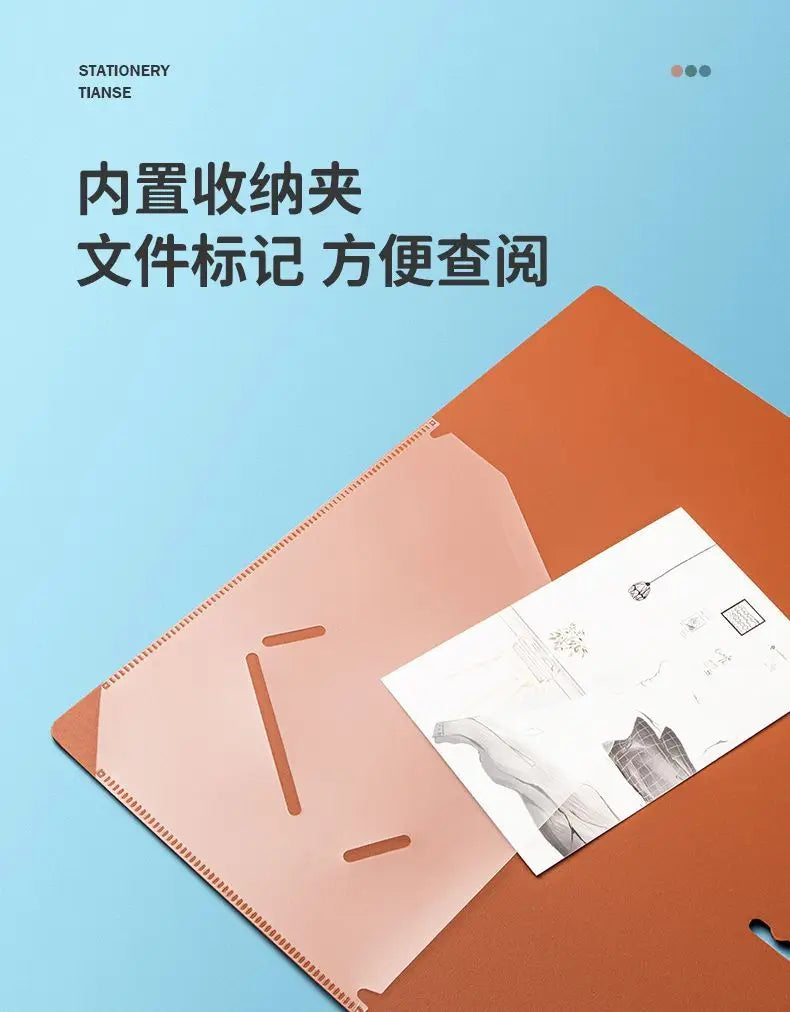 3 Hole Ring Binders File Folder Loose-leaf Binder Morandi Color Waterproof Document A4 Paper Storage