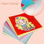 48/96pcs Paper-Cut Set Colored Paper Paper Cuttings Props Cartoon Pattern Paper Cutting Scissor Skills Activity Cutting Book TMZ