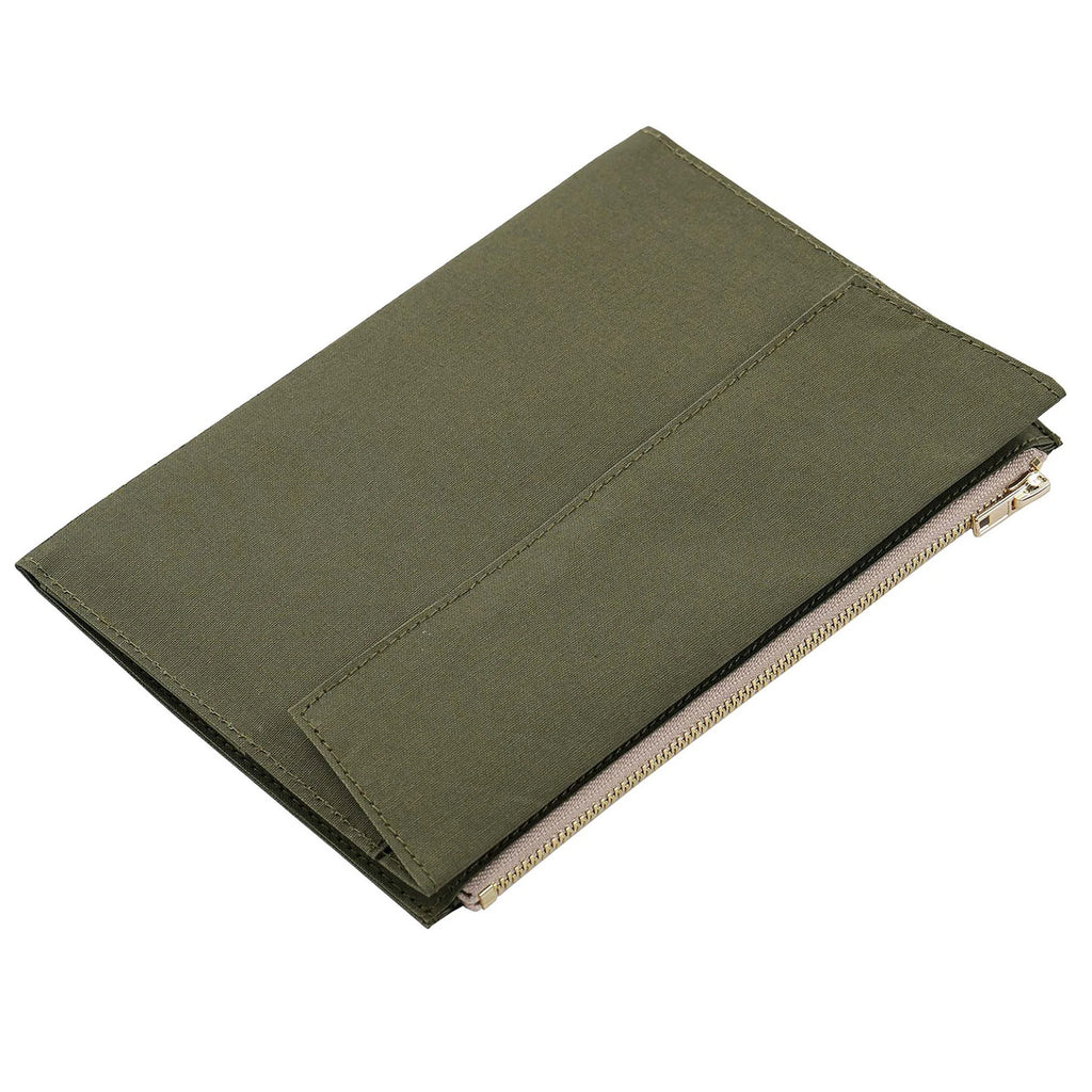 Canvas Zipper Card Holder for Travel Notebook, Canvas Storage Bag File Folder Refill Insert for Standard Journals Stationery
