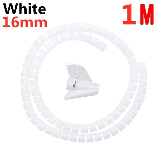 Cable Tube Sleeve Flexible Cord Bundler Wire Wrap Cable Management System Desk Wire Organizer for Office Home TV PC Computer