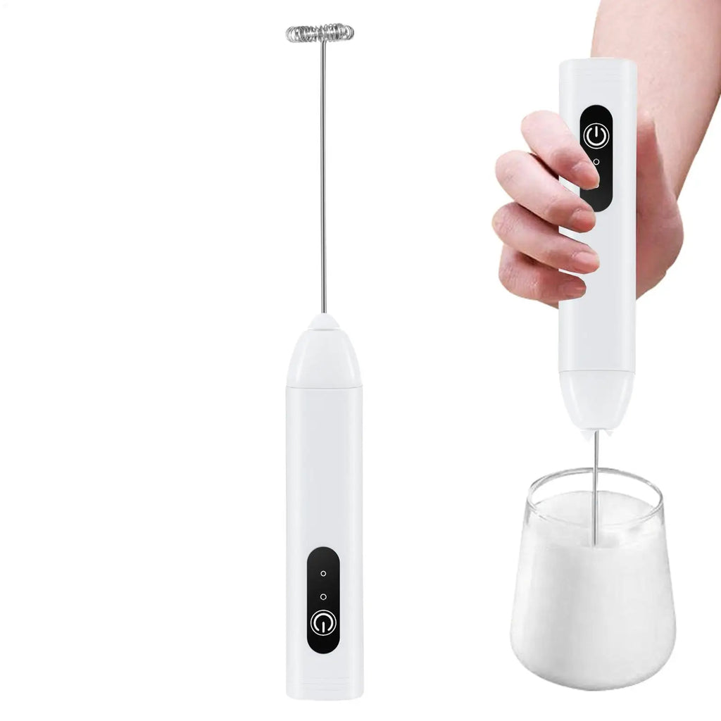 Handheld Milk Frother Wand Rechargeable Foam Stirrer Whisk Cappuccino Foam Maker for Milk Latte Chocolate Coffee Cafe Home