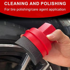 Reusable Tire Wax Applicator Sponge with Lid Curved Car Cleaning Pad for Tire Dressing Detailing Kit Car Waxing Tools