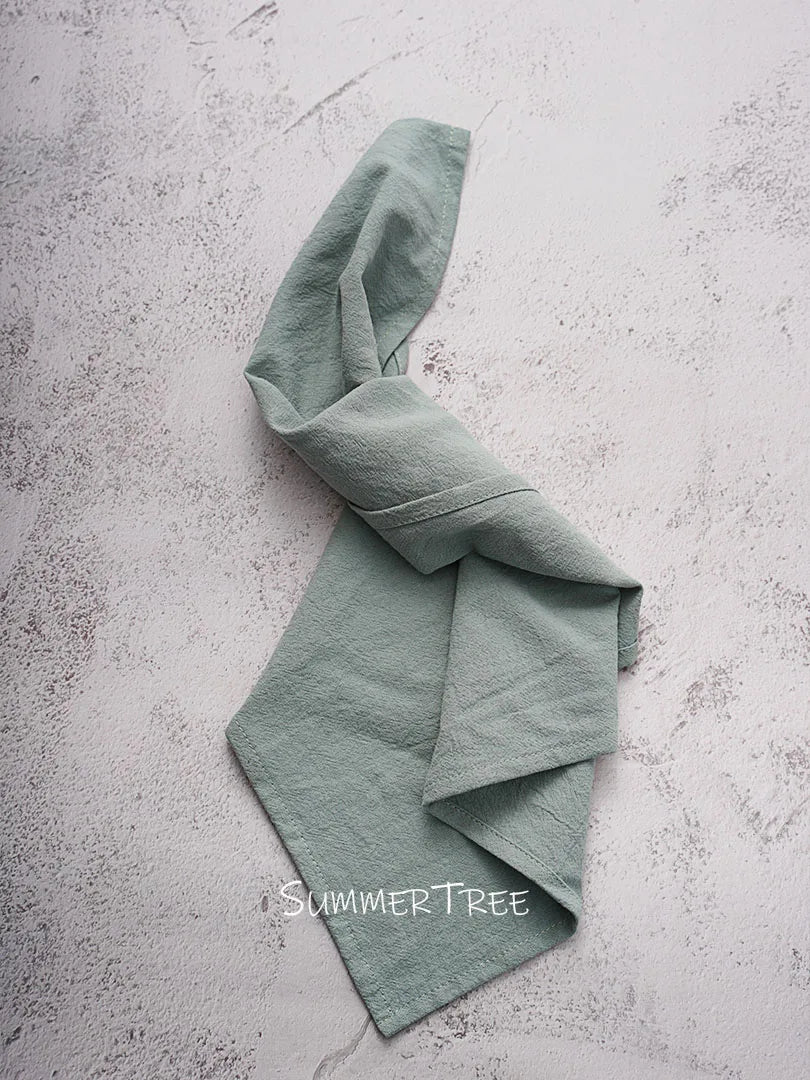 10pcs Napkins 40X40CM Plain Washed Cotton Classic Style Tea Towel Dining Place Mats Home Kitchen Dinner Wedding Settings Decor