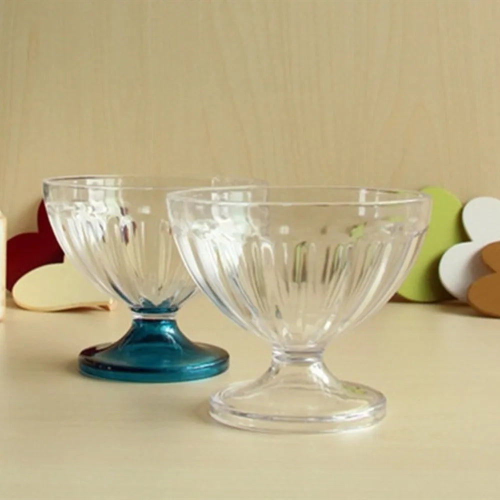 Durable Clear Ice Cream Dessert Cups 250ML Transparent Red Wine Goblet Small Plastic Yogurt Pudding Cup Party Supplies