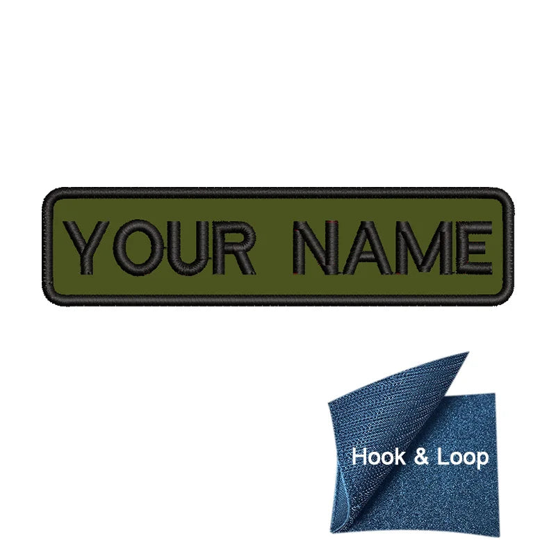 1PC 10cmX2.5cm Custom Personalized Name Embroidered Patch Number Stripes Badge Tags Armband Iron On Backing Hook & Loop Backing