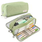 Large Capacity Pencil Case 3 Compartment Multifunctional Pen Bag for Girls Boy School Student Office Stationery Organizer