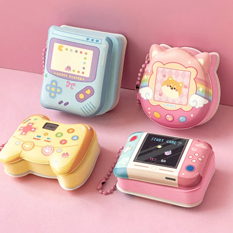 4 Pcs Mini Cute Cartoon Memo Pad Game Console Vegetable Bread Shape Sticky Note Portable Message Book Pendant Book
