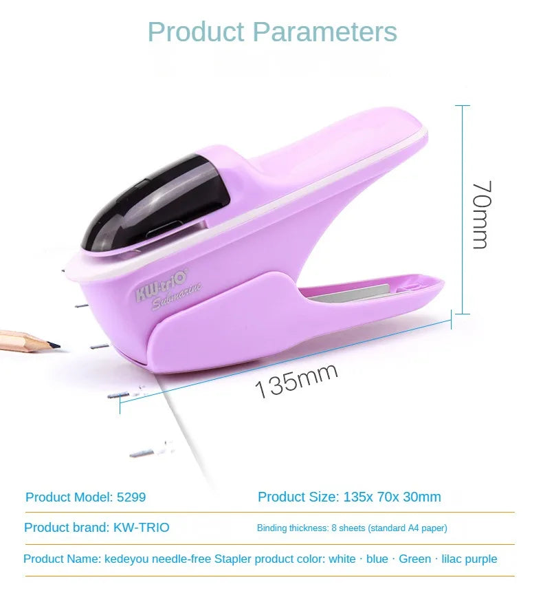Stapleless Stapler Mini Portable Stapler Safe Paper Stapling Without Staples Bookbinding School Office Supplies Stationery