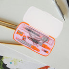 1Set Compass Protractor Ruler Set Plastic Alloy Math Drawing Tools for Students High School Geometry Class Portable Lightweight