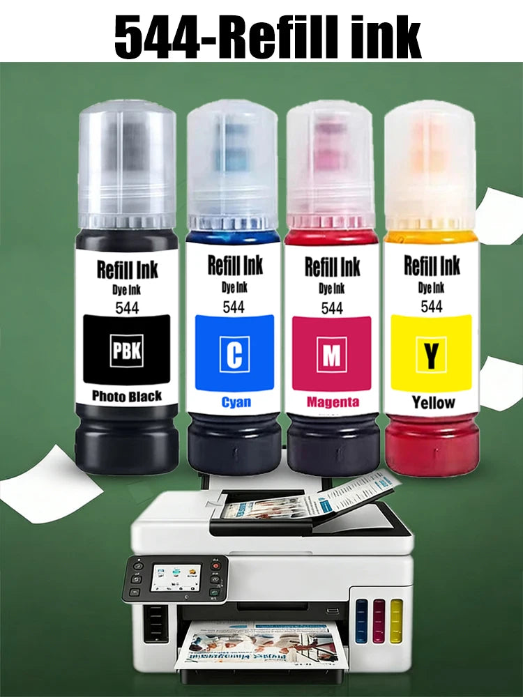 544 Dye Refill ink Premium quality Dye Ink for For Epson EcoTank L1210 L3110 L3150 L3210 L3250 L3251 L3260 L5290 Printer