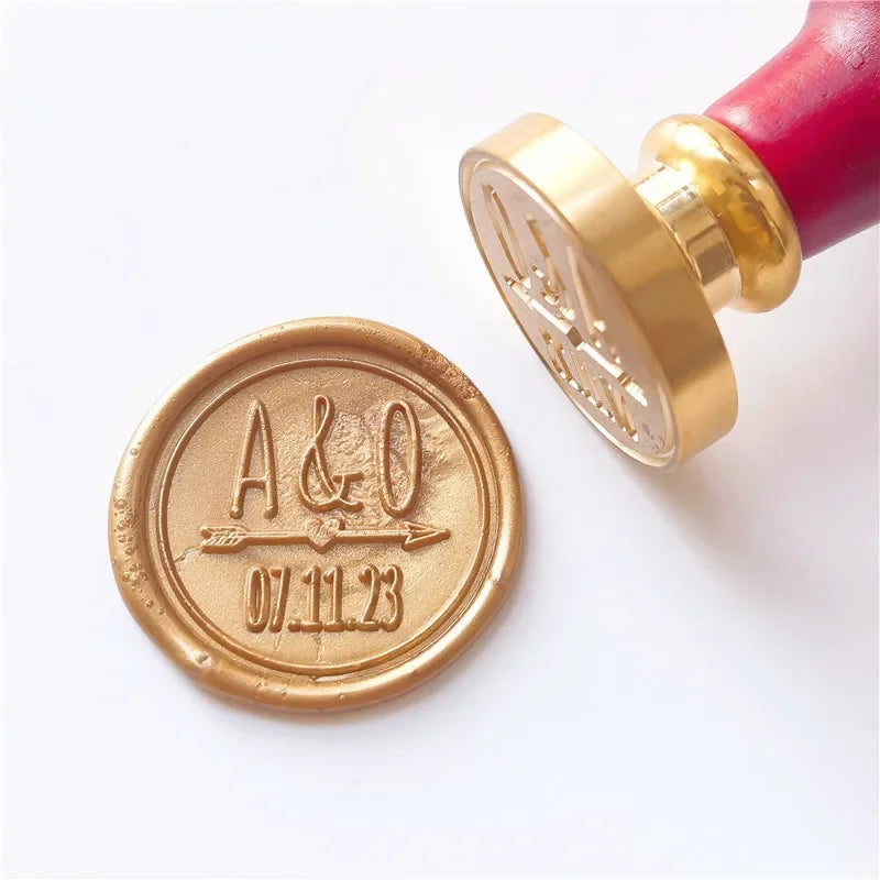 Personalized Wedding Wax Seal Stamp with 2 Initials, Custom Wedding Sealing Wax Stamp Invitation Seal Stamp. Initials Wax Seal