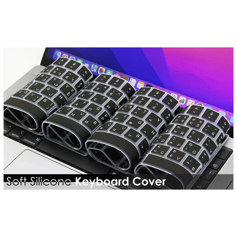 Keyboard Cover for 2022-2024 M4 M3/M2/M1Chip Pro 14"/16" A3401/A2992/A2779/A2991/A3403 MacBook Air 15.3"/13.6" A3113/A3114/A2941