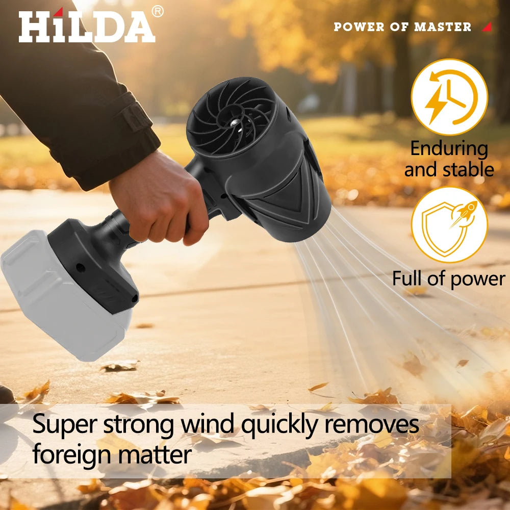 HILDA New Storm Force 1000W Air Blower Handheld Cordless Dust Blaster Snow & Leaf Sweeper Turbo Jet Cleaner for Makita Battery