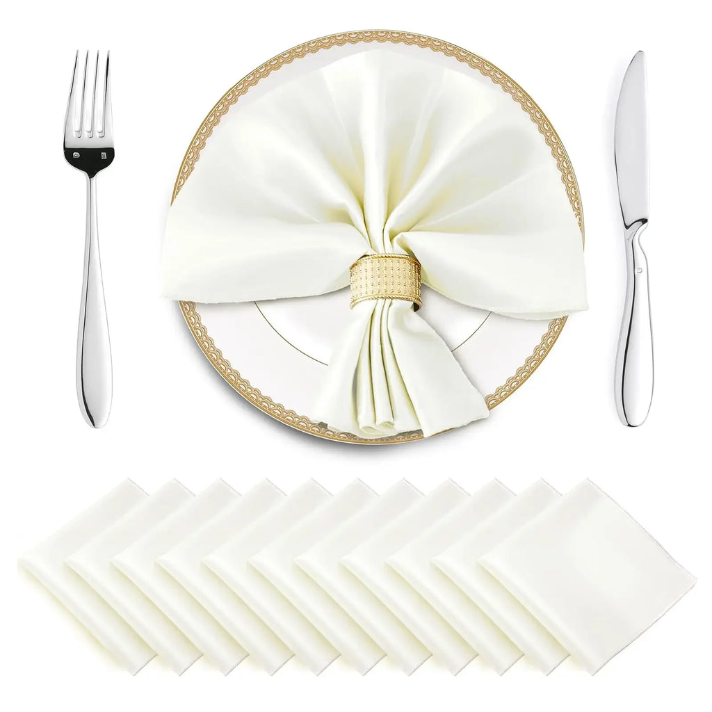 12PCS Wedding Red Satin Napkin 30x30cm Wholesale Soft Table Napkins for New Year Christmas Decoration Party Dinner Table Decor