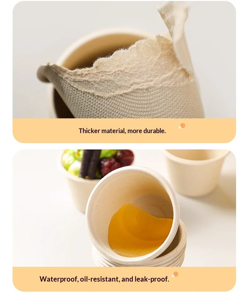 5/10/20/50pcs 5OZ Ice Cream Cup Environmentally Friendly Degradable Disposable Celebrity Dessert Pulp Light Food Paper Bowl